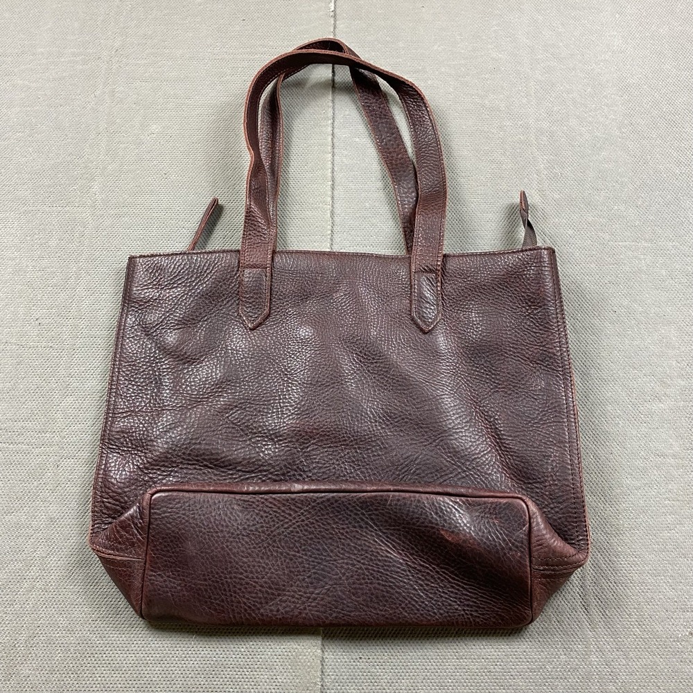 Duluth Trading Co. Lifetime Leather Large Oxblood Pebbled Tote Bag Purse Premium